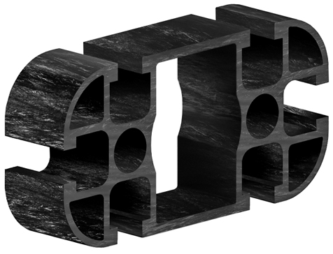 profilo strutturale modulare in carbonio pultruso 45x90 CarboSix